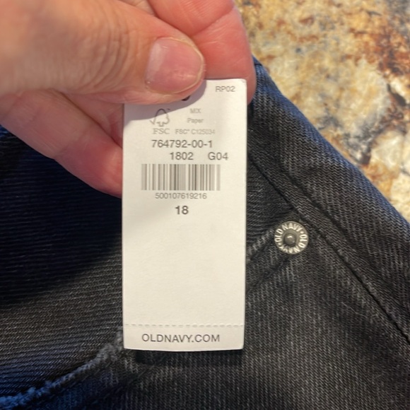 NWT Old Navy Extra High Rise Baggy Wide Leg Jeans Size 18 Black - Picture 6 of 8